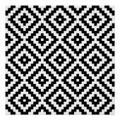 Aztec Symbool Blok Big Ptn Black & White I Perfect Poster (Voorkant)
