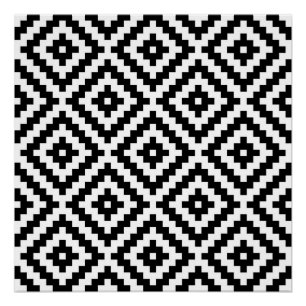 Aztec Symbool Blok Big Ptn Black & White I Perfect Poster