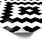 Aztec Symbool Blok Big Ptn Black & White I Perfect Poster (Hoek)