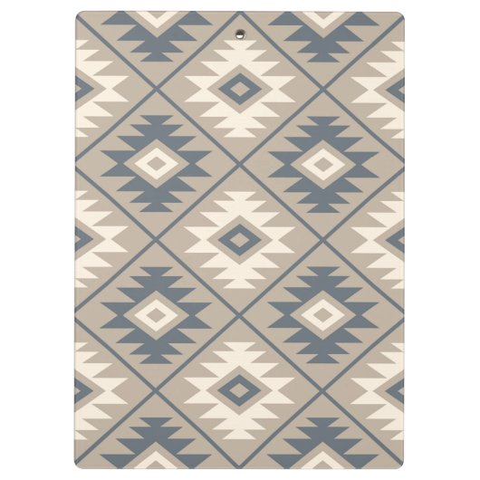 Aztec Symbool gestileerd Patroonblauw crème zand Klembord (Achterkant)