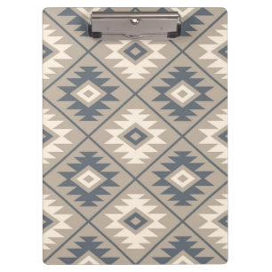 Aztec Symbool gestileerd Patroonblauw crème zand Klembord