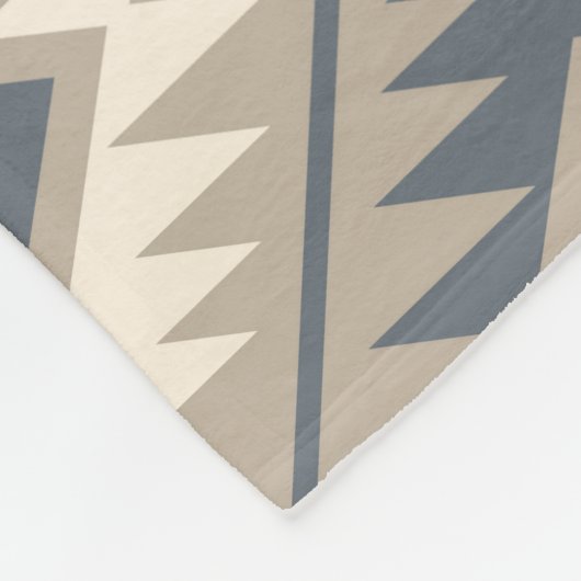 Aztec Symbool Gestileerde Big Ptn Blue Cream Sand Fleece Deken (Hoek)