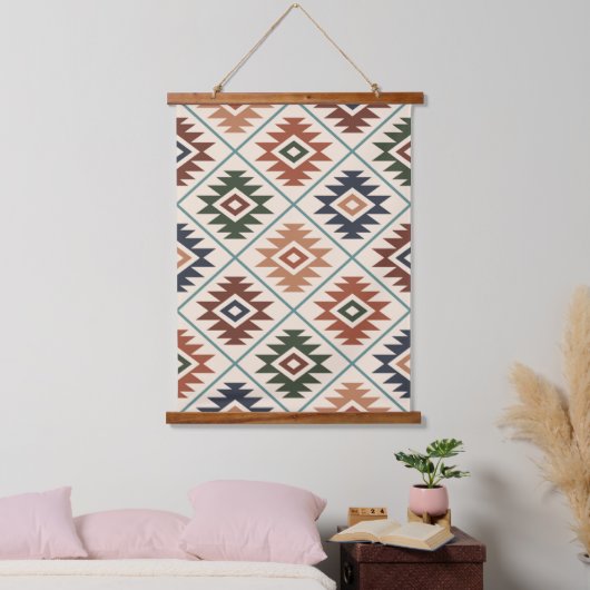 Aztec Symbool gestileerde Patroonkleurmengeling Hangend Wandkleed (Slaapkamer)