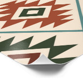 Aztec Symbool gestileerde Patroonkleurmengeling Poster (Hoek)