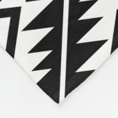 Aztec Symbool geüpload Big Ptn White op zwart Fleece Deken (Hoek)