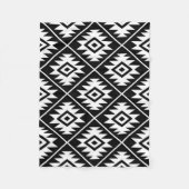Aztec Symbool geüpload Big Ptn White op zwart Fleece Deken (Voorkant)