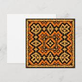 Aztec Terra Cotta Gold Designer Square Note Kaart (Voorkant / Achterkant)