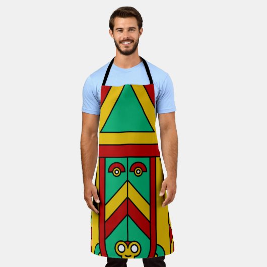 Aztec Tiki Mask Schort (Gedragen)