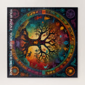 Aztec Tree of Life Abstract Medium Mix Legpuzzel (Horizontaal)