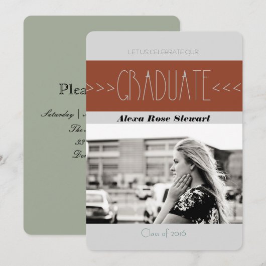 Aztec Trendy Afstudeerfeest | Aankondiging (Voorkant / Achterkant)