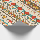 Aztec tribaal patroon in strepen,  voorbeeld cadeaupapier (Hoek)
