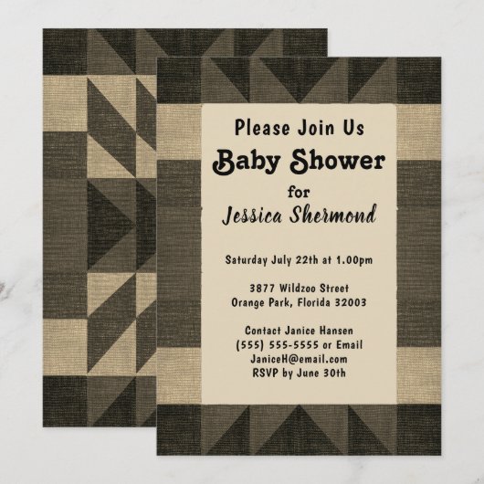 Aztec Tribal Abstract Antiek Baby shower Kaart (Voorkant / Achterkant)