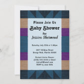 Aztec Tribal Abstract Baby shower Blue Paars Tan Kaart (Voorkant)