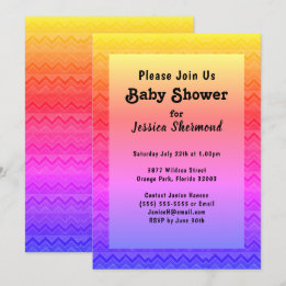 Aztec Tribal Abstract Baby shower Bright Chevron Kaart