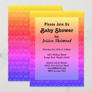 Aztec Tribal Abstract Baby shower Bright Chevron Kaart