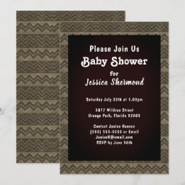 Aztec Tribal Abstract Baby shower Chevron Grayed Kaart
