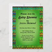 Aztec Tribal Abstract Baby shower Chevron Green Kaart (Voorkant)
