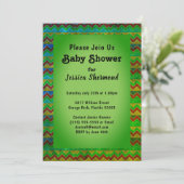 Aztec Tribal Abstract Baby shower Chevron Green Kaart (Staand voorkant)
