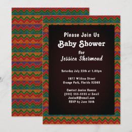 Aztec Tribal Abstract Kleurrijk Baby shower Chevro Kaart
