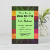 Aztec Tribal Abstract Retro 70's Baby shower Kaart (Staand voorkant)