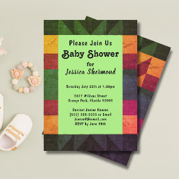 Aztec Tribal Abstract Retro 70's Baby shower Kaart