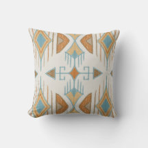 Aztec Tribal Arrows, Turquoise, Rust, Cream