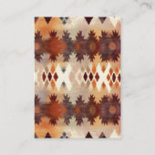 Aztec Tribal Bruin Etnisch Western Bruiloft QR-cod Informatiekaartje (Achterkant)