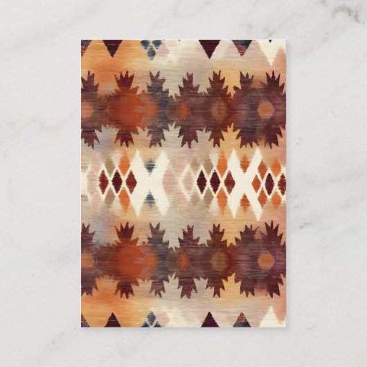 Aztec Tribal Bruin Etnisch Western Bruiloft QR-cod Informatiekaartje (Achterkant)