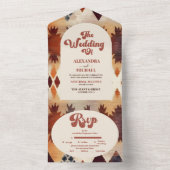 Aztec Tribal Bruin Etnisch Western Huwelijk All In One Uitnodiging (Binnen)