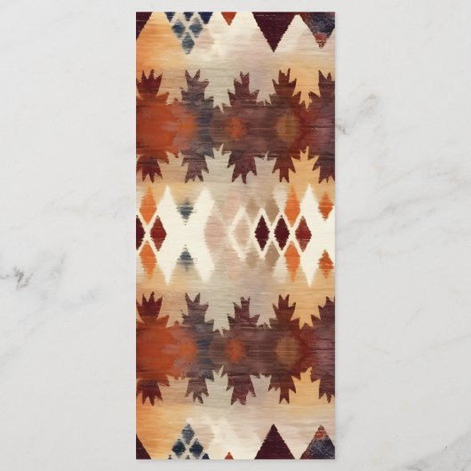 Aztec Tribal Bruin Etnisch Western Huwelijk Menu (Achterkant)