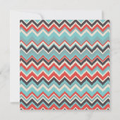 Aztec Tribal Chevron Zig Zag Pattern Red Blue Gray Kaart (Achterkant)