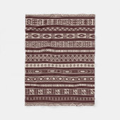 Aztec Tribal Ethnic Geometric Pattern Brown Beige Fleece Deken (Voorkant)