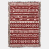 Aztec Tribal Ethnic Geometric Pattern Red Beige Deken (Voorkant Verticaal)