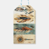Aztec Tribal Feathers Medicine Stick Cadeaulabel (Achterkant)