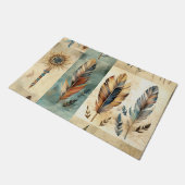 Aztec Tribal Feathers Medicine Stick Deurmat (Schuin)
