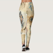 Aztec Tribal Feathers Medicine Stick Leggings (Achterkant)