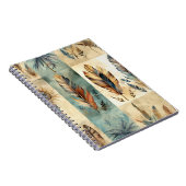 Aztec Tribal Feathers Medicine Stick Notitieboek (Rechterzijde)