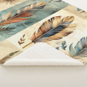 Aztec Tribal Feathers Medicine Stick Sherpa Deken (3/4)