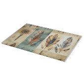 Aztec Tribal Feathers Medicine Stick Snijplank (Hoek)