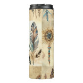 Aztec Tribal Feathers Medicine Stick Thermosbeker (Achterkant)