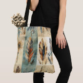 Aztec Tribal Feathers Medicine Stick Tote Bag (Dichtbij)