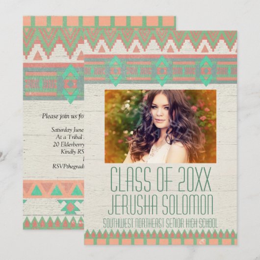 Aztec Tribal Fotogradation Party Open House Kaart (Voorkant / Achterkant)