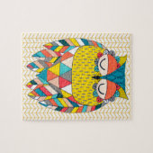 Aztec Tribal Modern Owl Chevron Art Puzzle Legpuzzel (Horizontaal)