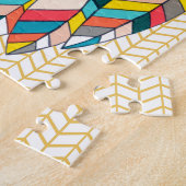 Aztec Tribal Modern Owl Chevron Art Puzzle Legpuzzel (Zijkant)