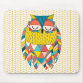 Aztec Tribal Modern Owl Chevron Mousepad Muismat (Voorkant)