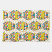 Aztec Tribal Modern Owl Illustratie Theedoek (Horizontaal)