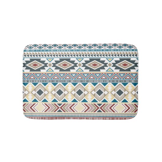 Aztec Tribal Motifs: Geometrisch naadloos ontwerp Badmat (Voorkant)