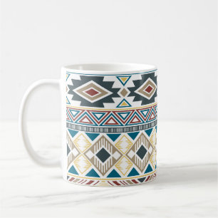 Aztec Tribal Motifs: Geometrisch naadloos ontwerp Koffiemok