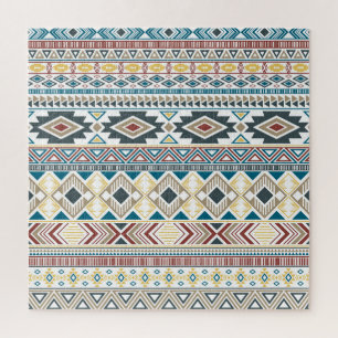 Aztec Tribal Motifs: Geometrisch naadloos ontwerp Legpuzzel