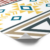 Aztec Tribal Motifs: Geometrisch naadloos ontwerp Poster (Hoek)